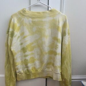 Anthropologie Yellow Tie-Dye Crew Neck Sweater